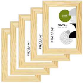 Pakiet 5 szt. ramek z drewna surowego RAW 10x15 cm