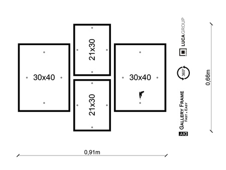 Zestaw ramek PINIA 00 GF0012 - galeria ramek na 4 zdjęcia