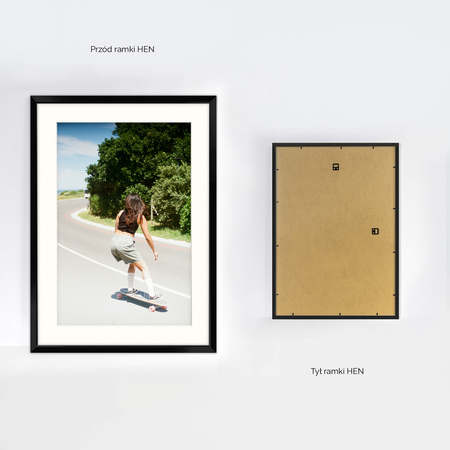 Czarna ramka na zdjęcia HEN PASS 2 50x70 cm z passe partout 50x70 (40x60)