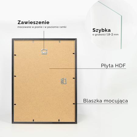 Czarna ramka drewniana ze złotym paskiem DRI CL 2 30x40 cm