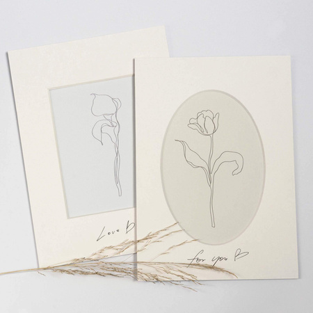 Passe partout 10x15 (6x9) OWAL BIAŁY MLECZNY MILK