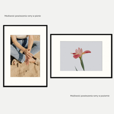 Czarna ramka na zdjęcia HEN PASS 2 70x100 cm z passe partout 70x100 (50x70)