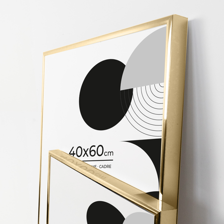 Złota błyszcząca ramka aluminiowa QALB 40x60 cm