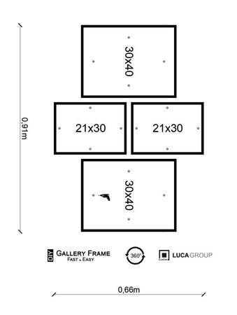 Zestaw ramek PINIA 3 GF0012 - galeria ramek na 4 zdjęcia