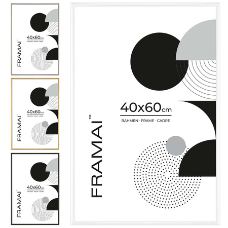 Biała ramka aluminiowa QAL 40x60 cm