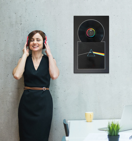 Czarna ramka na płytę winylową 42x68 cm