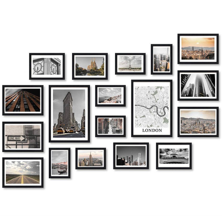 Zestaw czarnych ramek galeria Pinia 2 GF0006