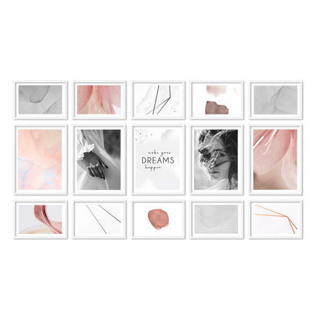 Zestaw białych ramek PINIA 1 GF0029 - galeria na 15 zdjęć