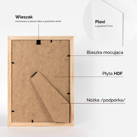 Ramka z drewna surowego na zdjęcia RAW 21x29,7 cm