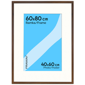 Brązowa ramka na zdjęcia HEN PASS 4  60x80 cm z passe partout (40x60 cm)