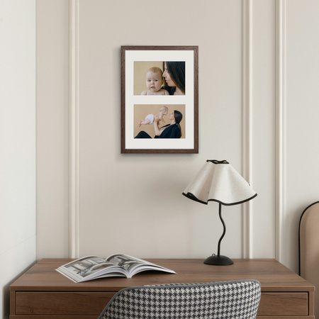 Foto Galeria 21x30 cm brązowa Ramka na 2 zdjęcia 10x15 cm z Passe Partout