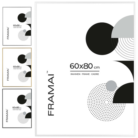 Biała ramka aluminiowa QAL 60x80 cm