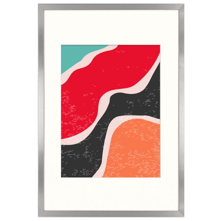 Srebrna ramka na zdjęcia HEN PASS S 40x60 cm z passe partout (30x40 cm)