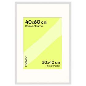Biała ramka na zdjęcia HEN PASS 1 40x60 cm z passe partout (30x40)