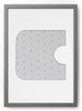 Ramka na zdjęcia LITERKA "C" 21x30 cm szara z białym z passe partout
