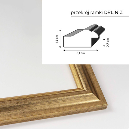 Ramka drewniana złota na zdjęcia DRL N Z 13x18 cm