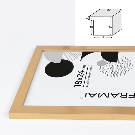 Pakiet 5 szt. złotych ramek na zdjęcia HEN Z 21x29,7 cm A4