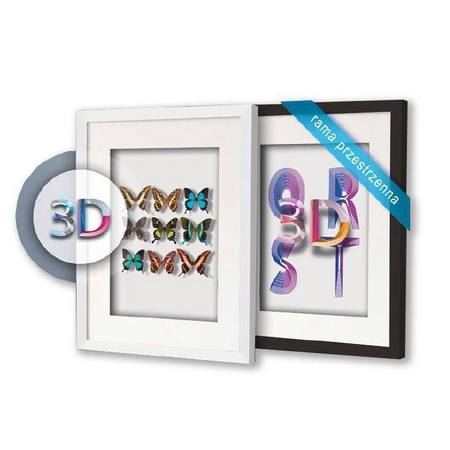 Biała ramka przestrzenna EXPO 3D MAX 30x40 cm (21x30cm)
