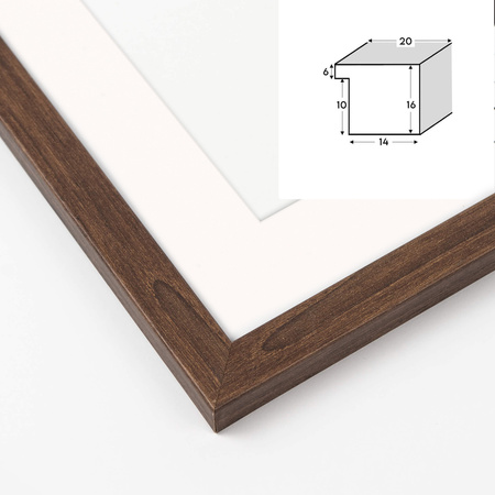 Brązowa ramka na zdjęcia HEN PASS 4 70X100 cm z passe partout (50x70 cm)