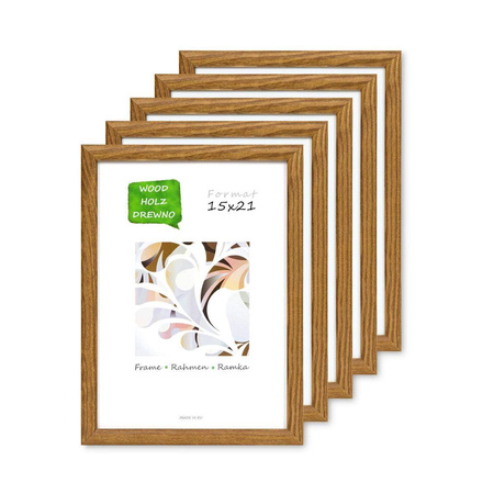 Pakiet 5 szt. ramek na zdjęcia kolor jasny dąb HIT 33 30x40 cm