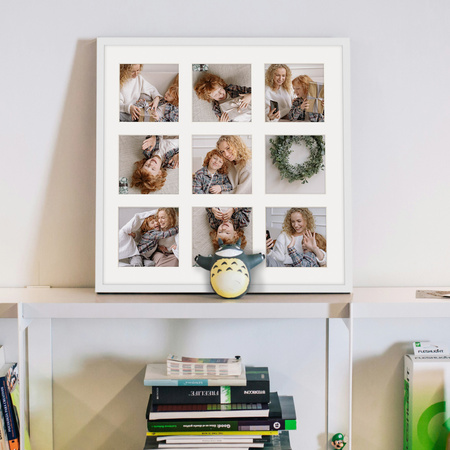Foto Galeria 40x40 cm biała Ramka na 9 zdjęć 10x10 cm z Passe Partout