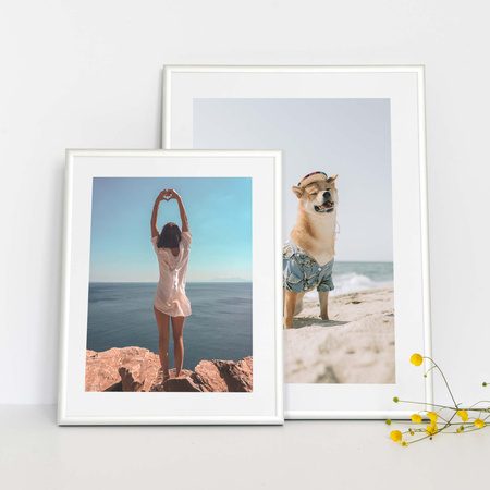 Srebrna ramka aluminiowa QAL 24x30 cm