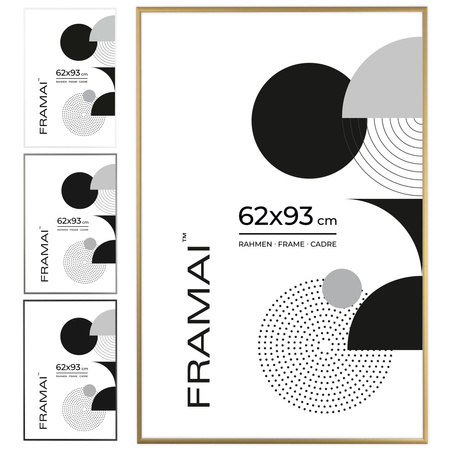 Złota ramka aluminiowa QAL 62x93 cm