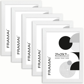 Pakiet 5 szt. białych ramek z tworzywa FOR A4