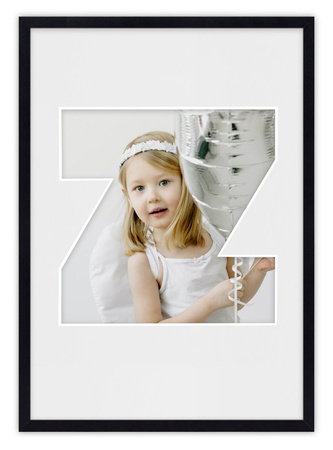 Ramka na zdjęcia LITERKA "Z" 21x30 cm czarna z białym passe partout