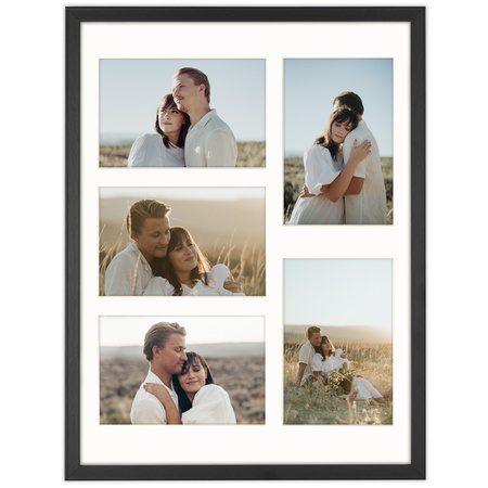 Foto Galeria 30x40 cm kolor czarny Ramka na 5 zdjęcia 10x15 cm z Passe Partout