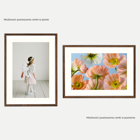 Brązowa ramka na zdjęcia HEN PASS 4 50x70 cm z passe partout (40x60 cm)