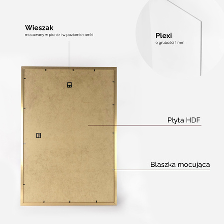 Złota ramka na zdjęcia HEN Z 50x70 cm