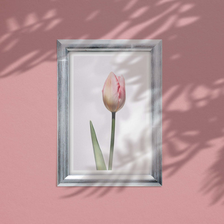 Srebrna ramka drewniana na zdjęcia EKO S2 40x50 cm