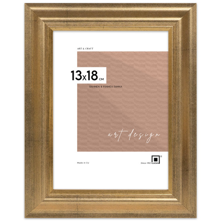 Ramka drewniana złota na zdjęcia DRL N Z 13x18 cm