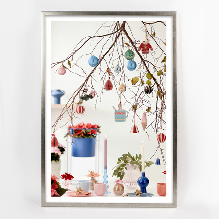 Ramka na zdjęcia drewniana UNO S Srebrna 40x60 cm