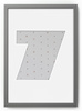 Ramka na zdjęcia CYFERKA "7" 21x30 cm szara z białym passe partout