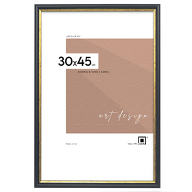 Czarna ramka drewniana ze złotym paskiem DRI CL 2 30x45 cm