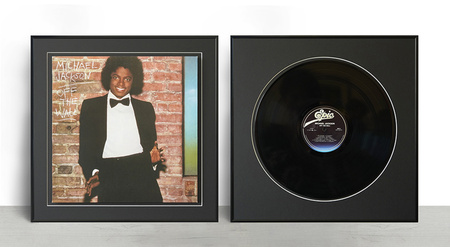 Czarna ramka na okładkę płyty winylowej o rozmiarze 40x40 cm