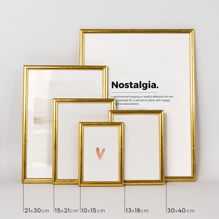 Złota ramka drewniana na zdjęcia EKO Z4 21x30 cm