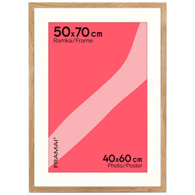 Brązowa ramka na zdjęcia HEN PASS 01 50x70 cm z passe partout 40x60