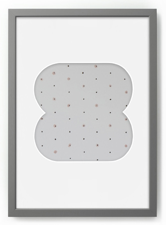 Ramka na zdjęcia CYFERKA "8" 21x30 cm szara z białym passe partout