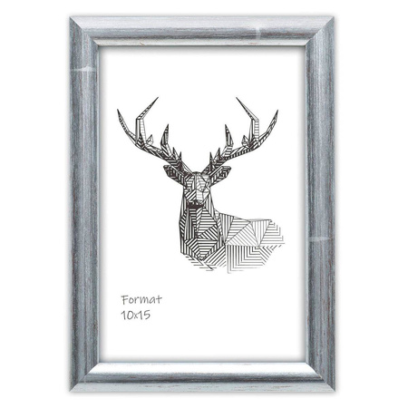 Srebrna ramka drewniana na zdjęcia EKO S2 15x21 cm