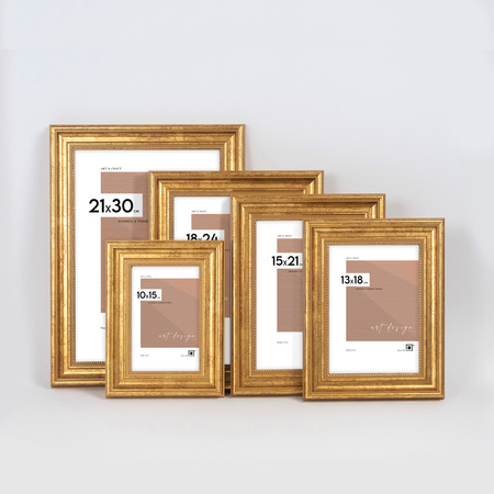 Ramka drewniana złota na zdjęcia DRZG M Z 10x15 cm