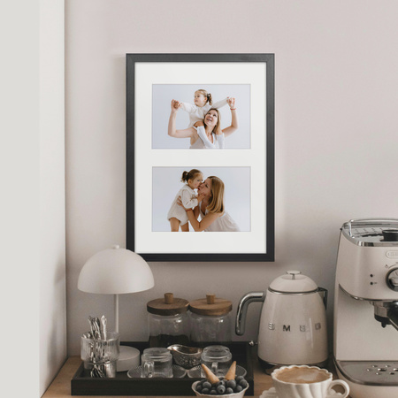 Czarna Foto Galeria 21x30 cm Ramka na 2 zdjęcia 10x15 cm z Passe Partout