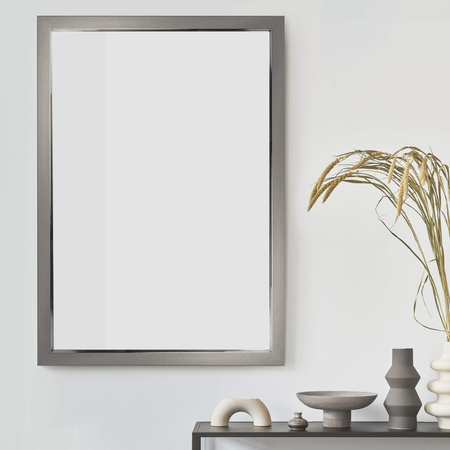 Lustro nowoczesne w srebrno grafitowej ramie LUCA LU-1496