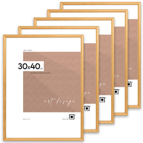 Pakiet 5 szt. naturalnych ramek drewnianych na zdjęcia DRWA 0 30x40 cm