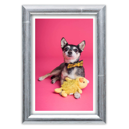 Srebrna ramka drewniana na zdjęcia EKO S2 25x38 cm