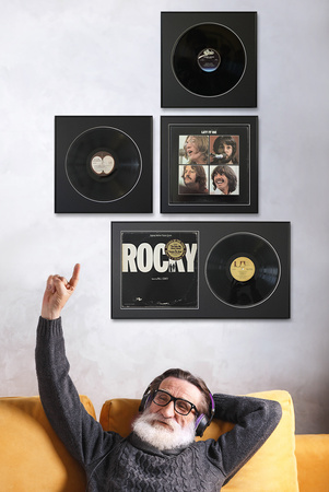 Ramka na płytę winylową z okładką o rozmiarze 41x75 cm