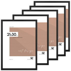 Pakiet 5 szt. czarnych ramek drewnianych na zdjęcia PINIA 2 21x30 cm