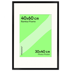 Czarna ramka na zdjęcia HEN PASS 2 40x60 cm z passe partout 40x60 (30x40)